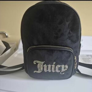 Juicy Couture Black Backpack with Rhinestone Logo
